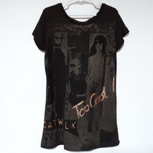 Total Girl Girls Shirt Top Large Brown Graphic Catwalk Too Cool Models Modelling